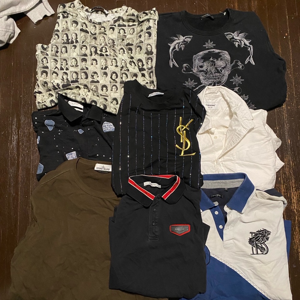 Lot of 8 Designer Clothing Items - Stone Island, Givenchy, Yves Saint Laurent